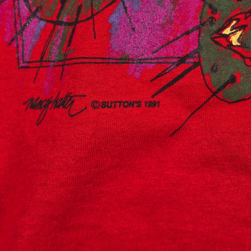 VTG 90s Texas T Shirt Medium Midland Odessa Cactus Flower Single Stitch Stedman - Picture 4 of 7